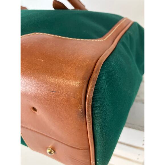 DOONEY & BOURKE GREEN CANVAS/ LEATHER SHOULDER TOTE ASIS - Picture 13 of 16